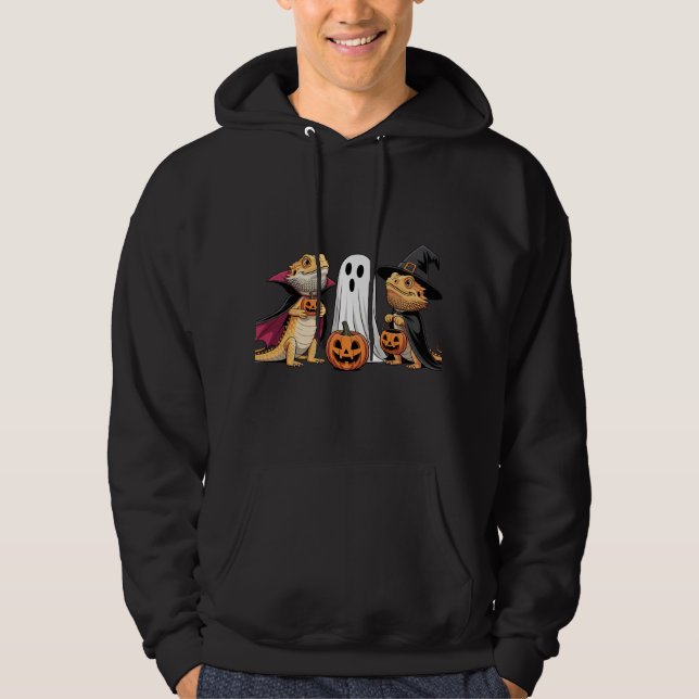 Halloween Lizard Trio i Costumes Hoodie (Framsida)