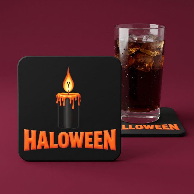 Halloween-ljus låga underlägg papper kvadrat (Skapare uppladdad)