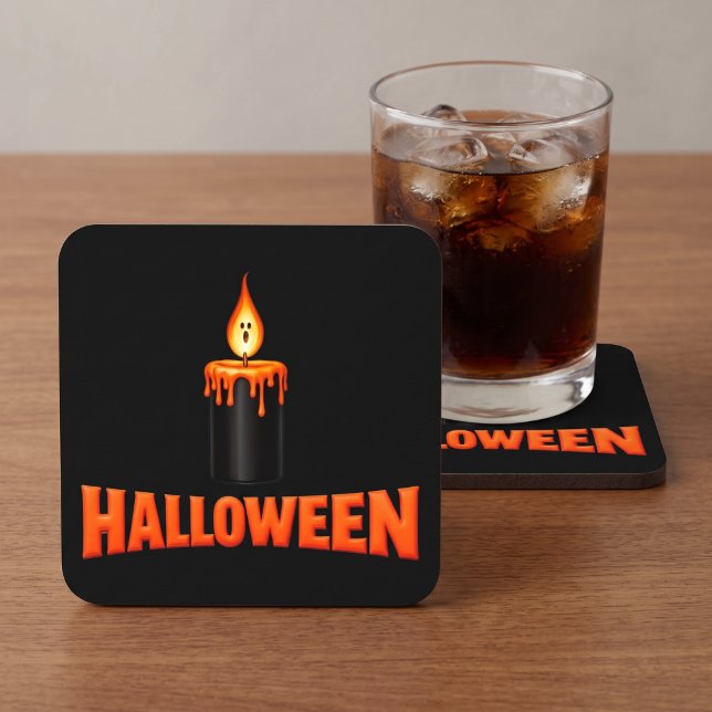 Halloween-ljus låga underlägg papper kvadrat (Skapare uppladdad)