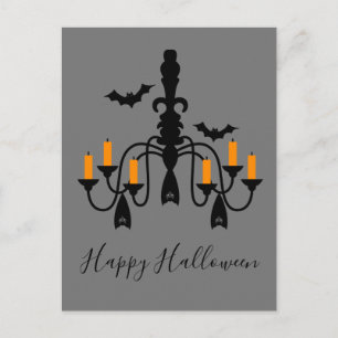 Halloween-ljus och fladdermöss vykort