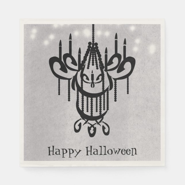 Halloween Ljuskrona och Ljus Greystone Pappersservett (Framsidan)
