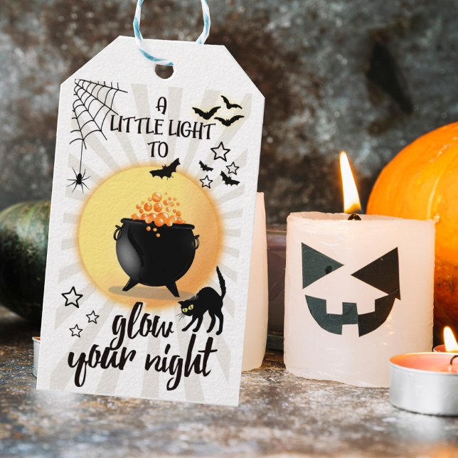 Halloween Ljusstake Presentkort Presentetikett (Skapare uppladdad)
