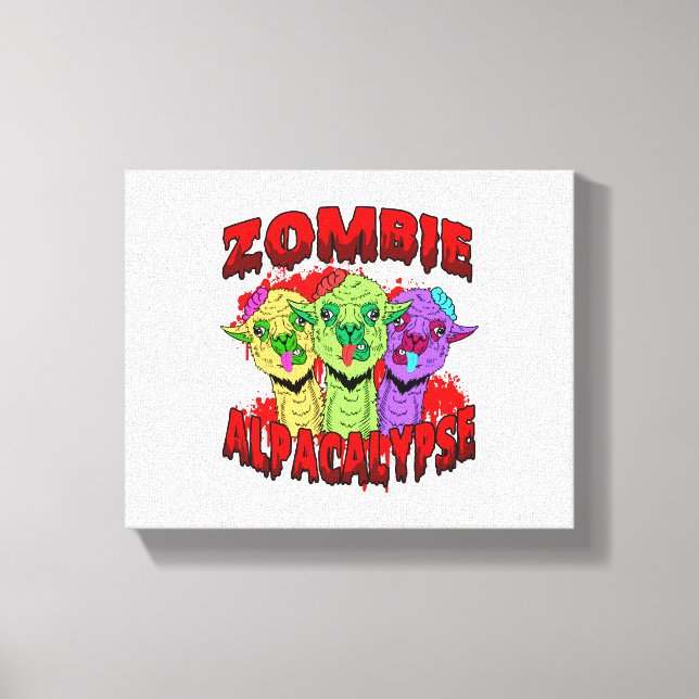 Halloween Llama Alpaca Funny Lama Glama Coola Gift Canvastryck (Framsida)