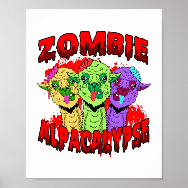Halloween Llama Alpaca Funny Lama Glama Coola Gift Poster (Framsidan)
