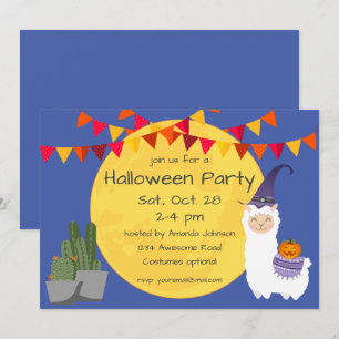 Halloween Llama-partiets inbjudan