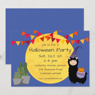 Halloween Llama-partiets inbjudan