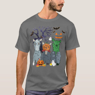 Halloween Llama Witch Scary Halloween Costume T Shirt
