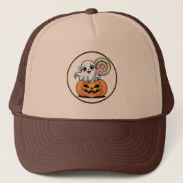 Halloween Lollipop Ghost On Pumpkin Keps