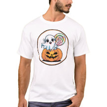 Halloween Lollipop Ghost On Pumpkin