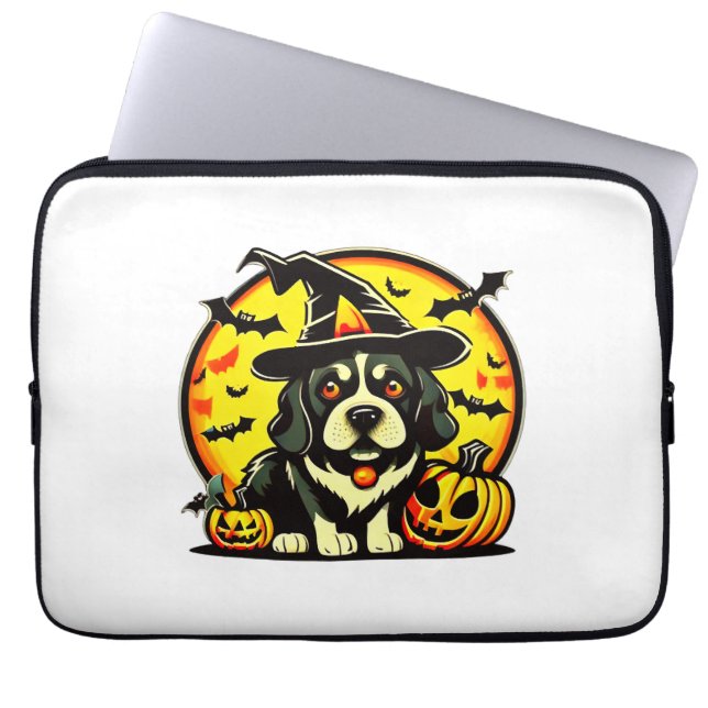 Halloween Lowchen hund Laptop Fodral (Framsidan)