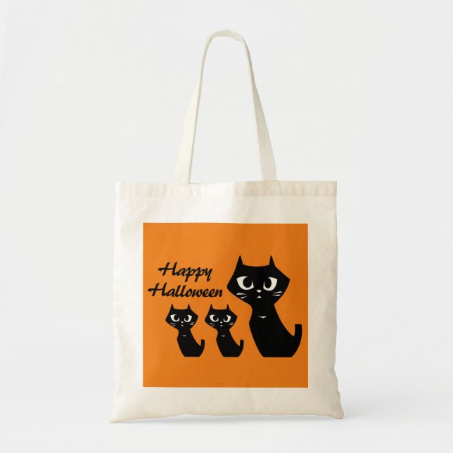 Halloween Lucky Svarta katter Treat Tygkasse (Framsidan)