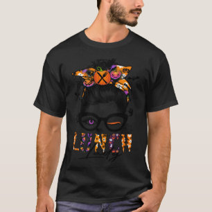 Halloween Lunch Dam-Messy Bun Hair-Coola Pumpkin-C T Shirt