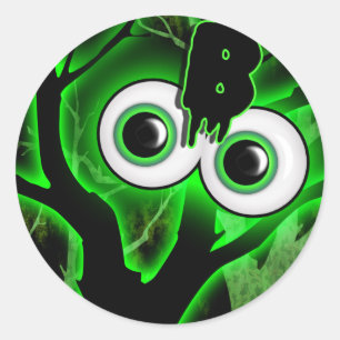 Halloween lurar det spöklika partyet vuxen runt klistermärke