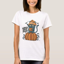 Halloween lustig katt som säger "pumpkryddsskrämma t shirt