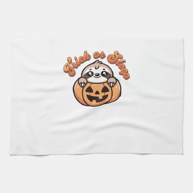 Halloween Lutfisk Bus eller Sov Söt Lutfisk Pumpa  Kökshandduk (Horisontell)