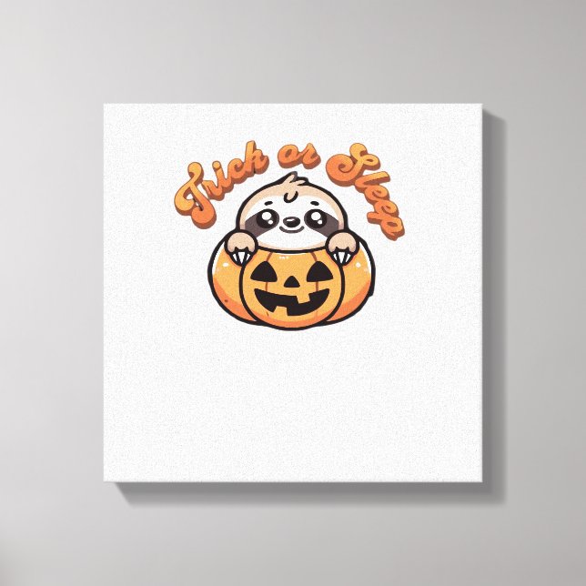Halloween Lutfisk Trick or Sleep Söt Lutfisk Pumpa Canvastryck (Framsida)