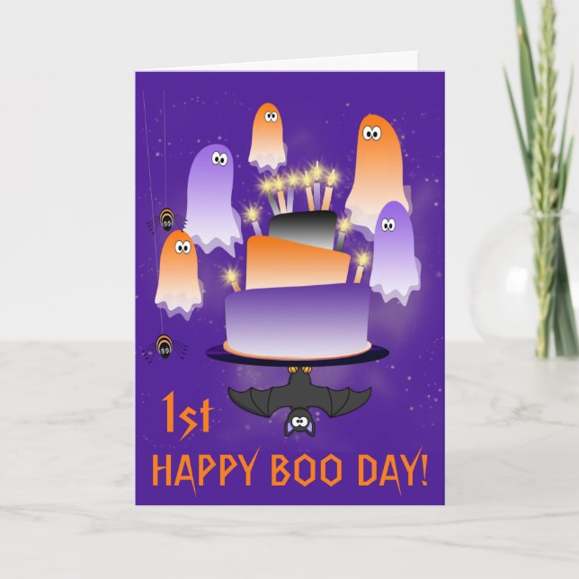 Halloween Lycklig 1:a bojdagen Kort (Framsida)