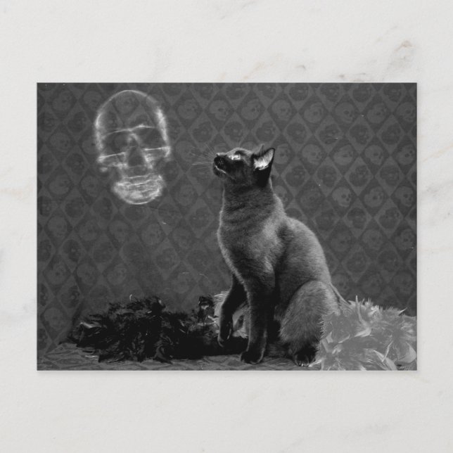 Halloween Lycklig och Ghost Vykort (Framsida)