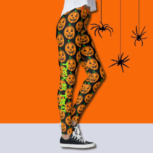 Halloween Lycklig Pumpkin Leggings Yoga Byxor