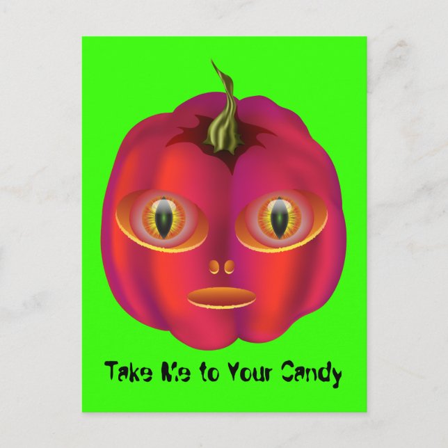 Halloween-lykta med utomjording vykort (Framsida)