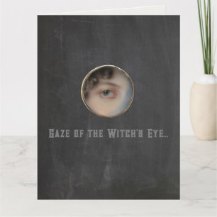 Halloween Macabre Creepy Witch Öga Kort