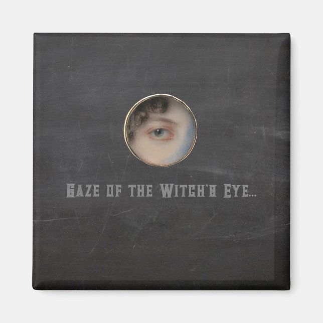 Halloween Macabre Creepy Witch Öga Magnet (Framsidan)