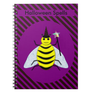 Halloween Magic Bee-guiden Lila och Black Rand Anteckningsbok