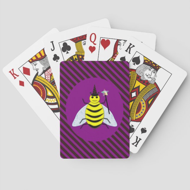 Halloween Magic Bee-guiden Lila och Black Rand Casinokort (Baksidan)
