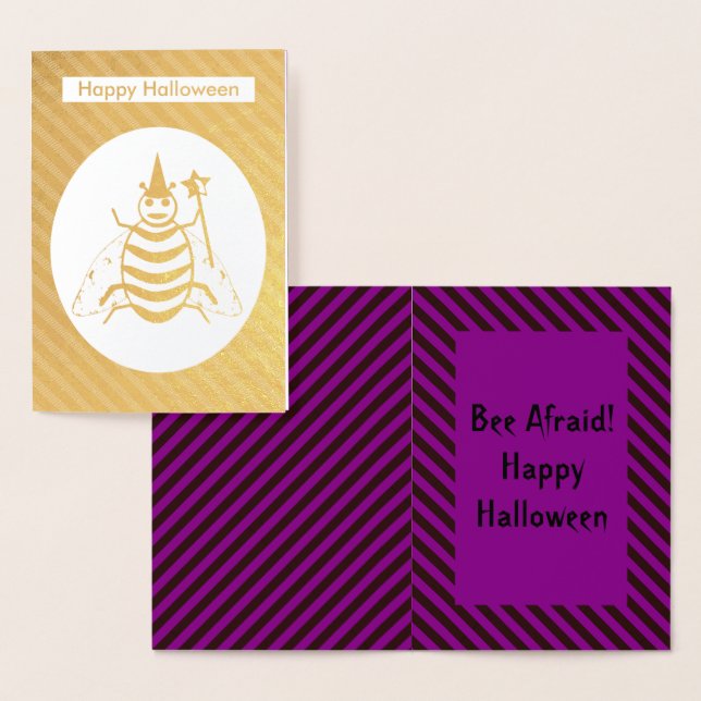 Halloween Magic Bee-guiden Lila och Black Rand Folierat Kort (Display)