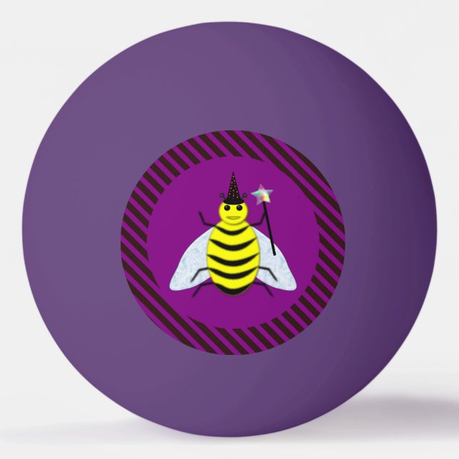 Halloween Magic Bee-guiden Lila och Black Rand Pingisboll (Framsidan)