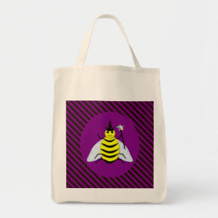 Halloween Magic Bee-guiden Lila och Black Rand Tygkasse