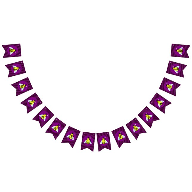 Halloween Magic Bee-guiden Lila och Black Rand Vimplar (Alla)