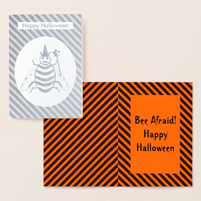 Halloween Magic Bee Witch Orange och Black Rand Folierat Kort (Display)