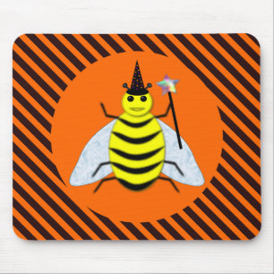 Halloween Magic Bee Witch Orange och Black Rand Musmatta