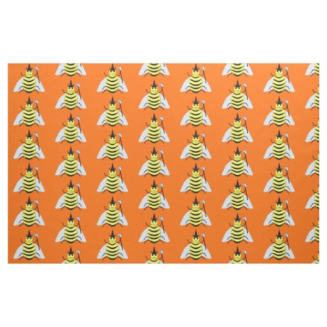 Halloween Magic Bee Witch Orange Tyg (Fat Quarter)