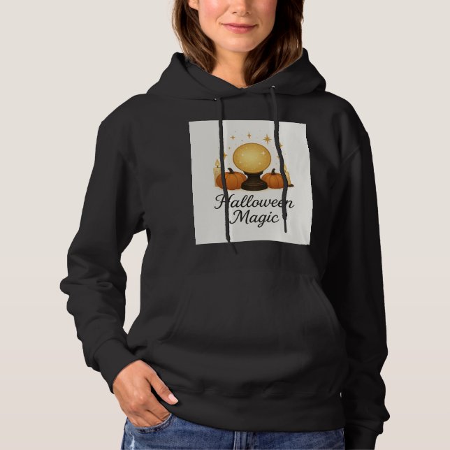 Halloween Magic Crystal Ball Hoodie | Mystical Fal T Shirt (Framsida)