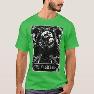 Halloween Magician Tarot Scary Black Cat Witch T Shirt