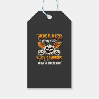 Halloween Magisk Pumpa Månljust Skräck Vektor Presentetikett