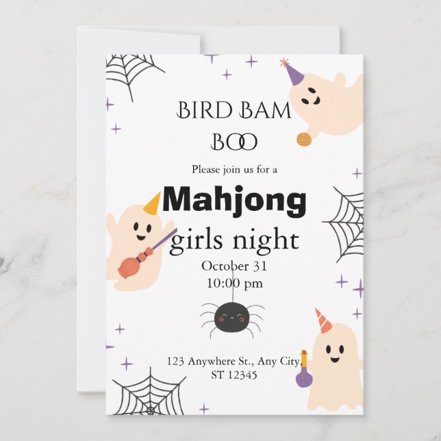 Halloween Mahjong-inbjudan Inbjudningar (Framsida)