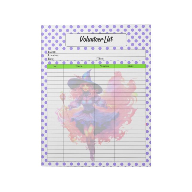 Halloween-mall för volontärlista anteckningsblock (Roterad)
