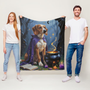 Halloween-målning med afghansk hund i fantasifull fleecefilt