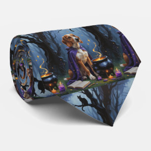 Halloween-målning med afghansk vallhund i fantasif slips