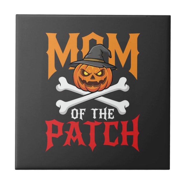 Halloween-mamma från Patch Pumpkin Witch Kakelplatta (Framsidan)