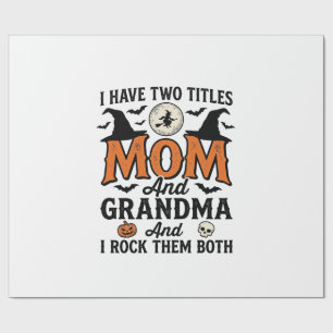 Halloween Mamma Mormor Vintage Häxa Tröja Design_1 Presentpapper
