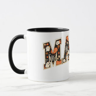 Halloween MAMMA- Retro Varsity Ghost & Pumpk Mugg