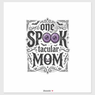 Halloween Mamma Skräckinjagande Vintage Gravyr T-S Klistermärken
