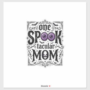 Halloween Mamma Skräckinjagande Vintage Gravyr T-S Klistermärken