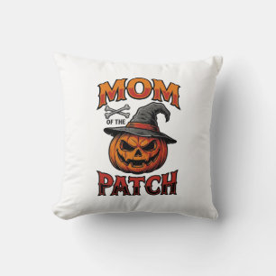 Halloween Mamma Tröja Pumpa Ben Vintage Konst_1 Kudde