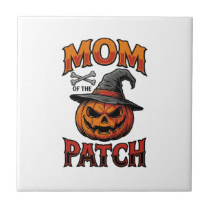 Halloween Mamma Tröja Pumpkin Bones Vintage Art_1 Kakelplatta