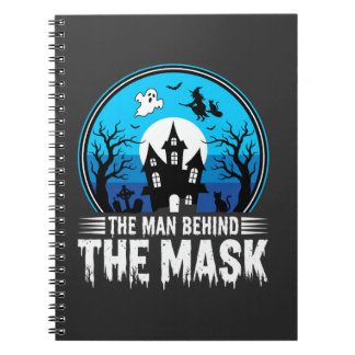 Halloween Man Behind the Mask Haunted House Anteckningsbok